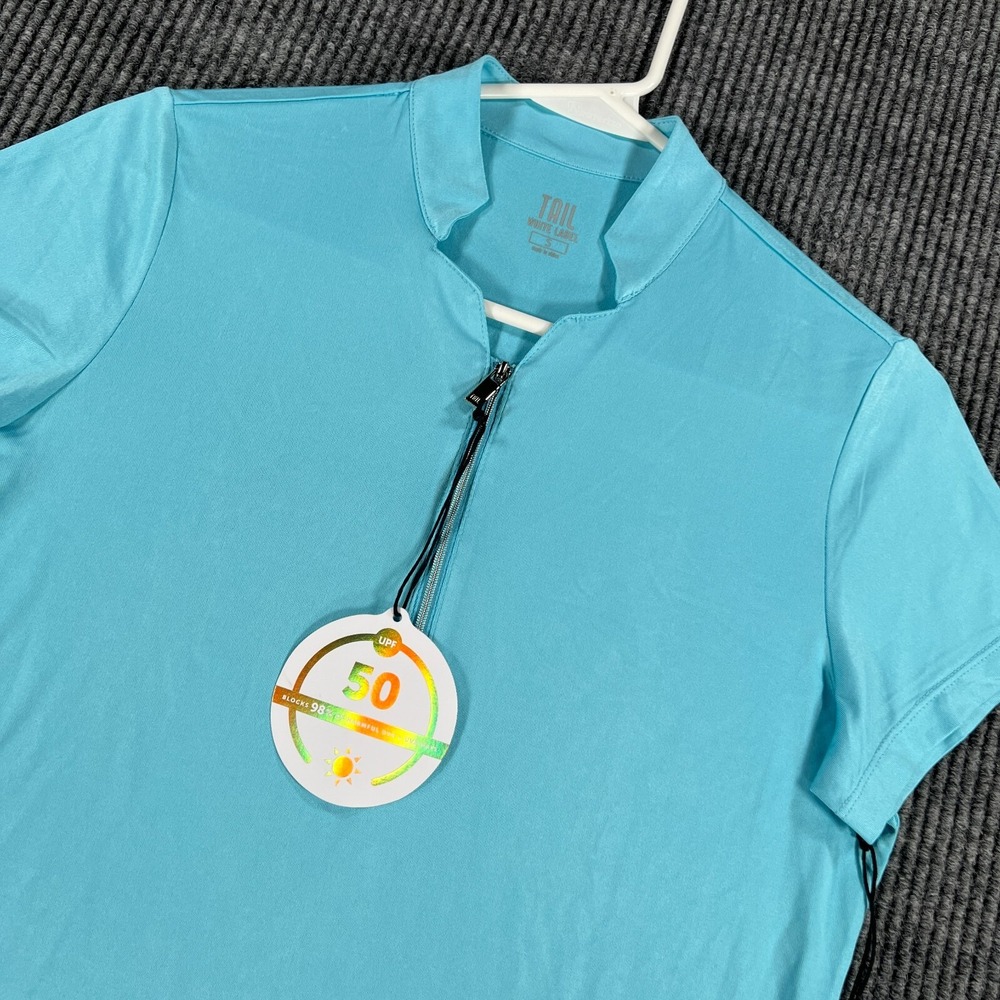 TAIL Polo Shirt Womens Small Blue Short Sleeve Golf Tennis Pickleball Casual New